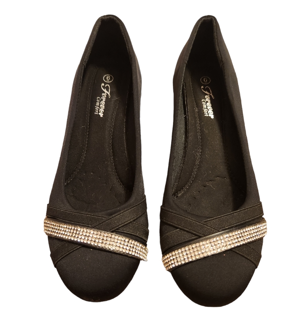 Womens Dressy Black Flat Shoes size 6